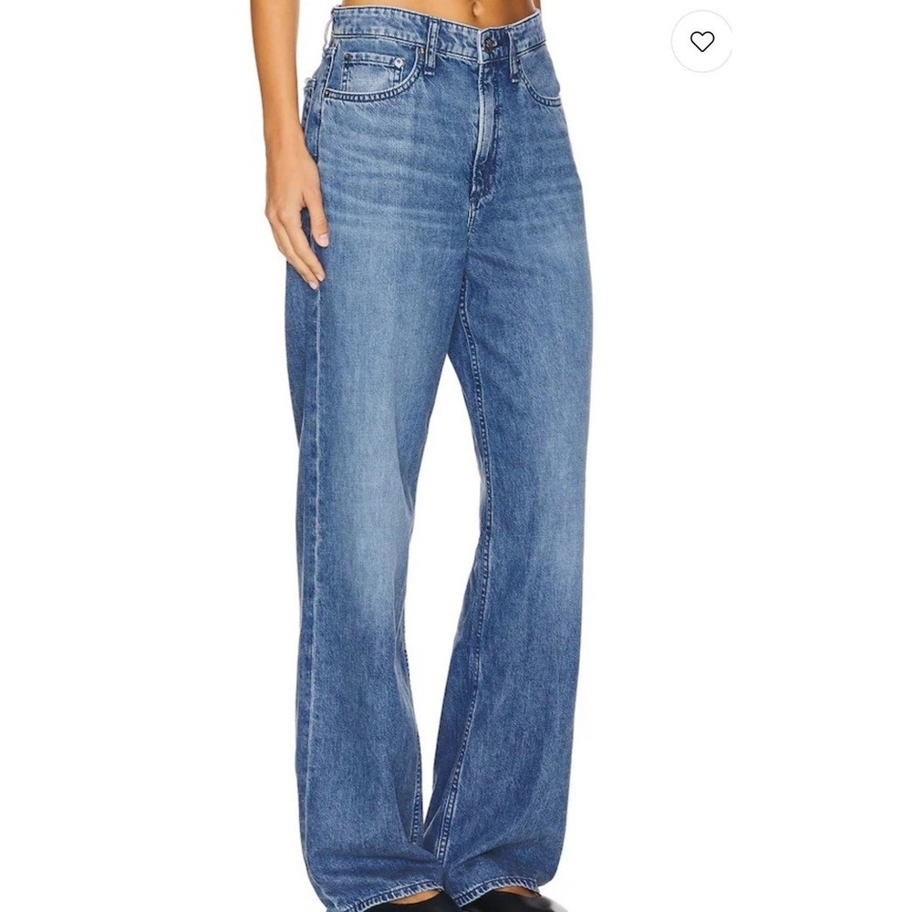 Rag & bone Featherweight denim Logan Wide Leg mid Rise Jean Venice size 28